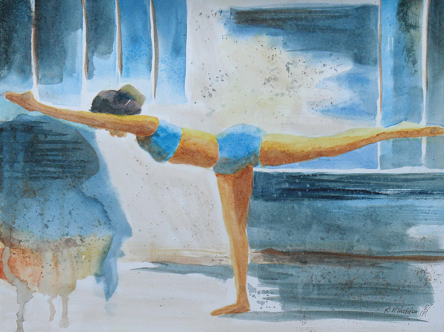 Warrier III Namaste Yoga Painting by Robert P Hedden