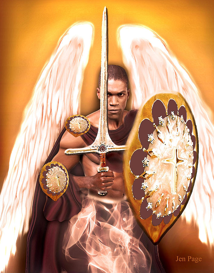 Angel Digital Art - Warrior Angel by Jennifer Page