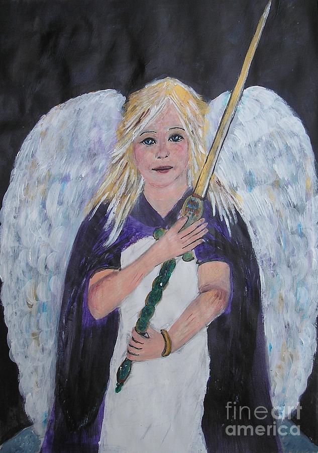 Warrior Angel Painting by Karen Jane Jones