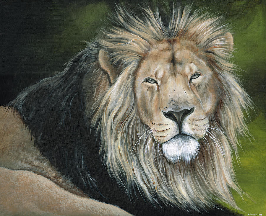 Lion Painting - Warrior by Heather Bradley