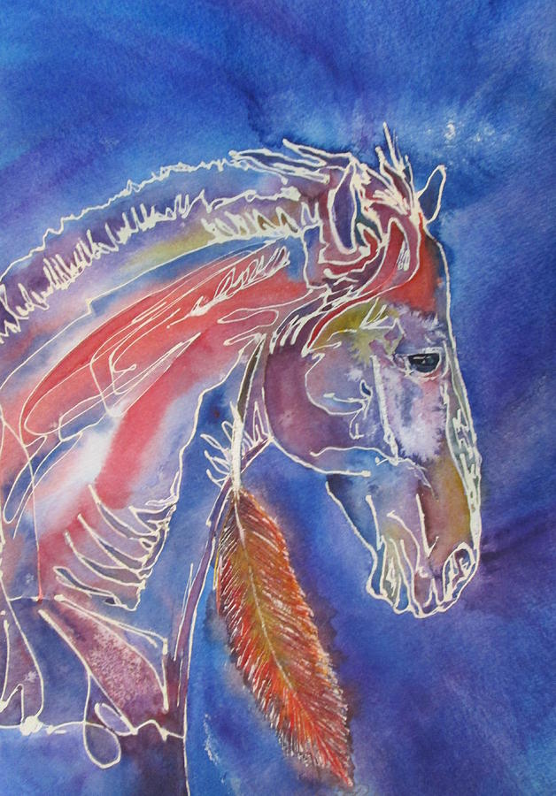 Horse Painting - Warrior Paint by Deborah Ruby