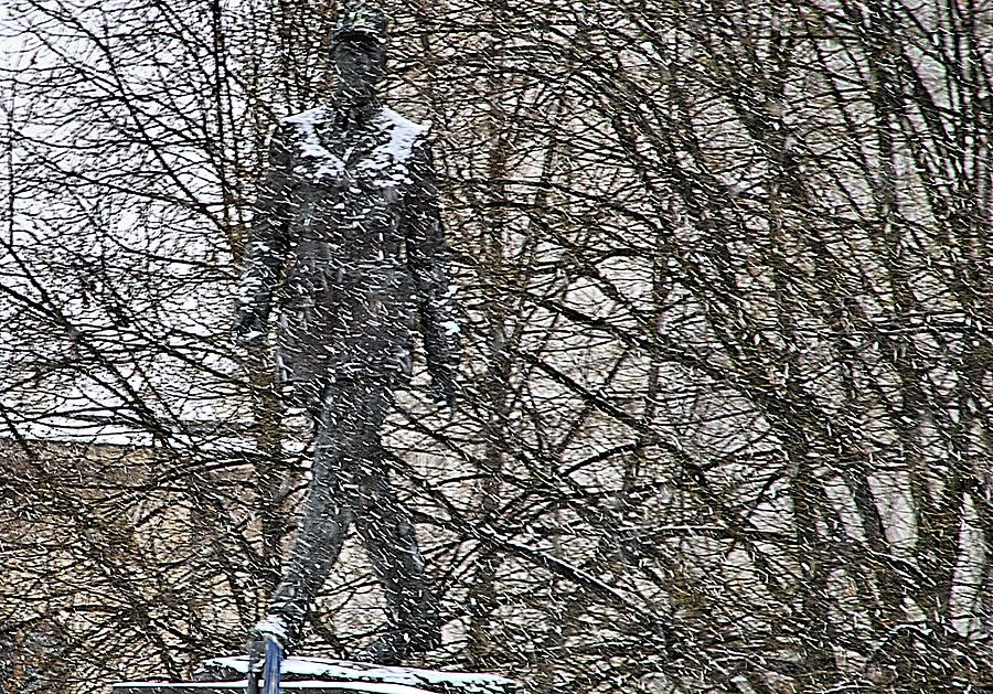 Warsaw Charles de Gaulle Statue in Snow Photograph by Steven Richman