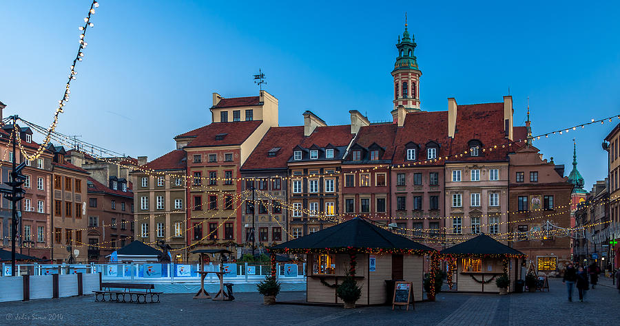 Warsaw Old Town Market Prepared For Christmas Time Photograph