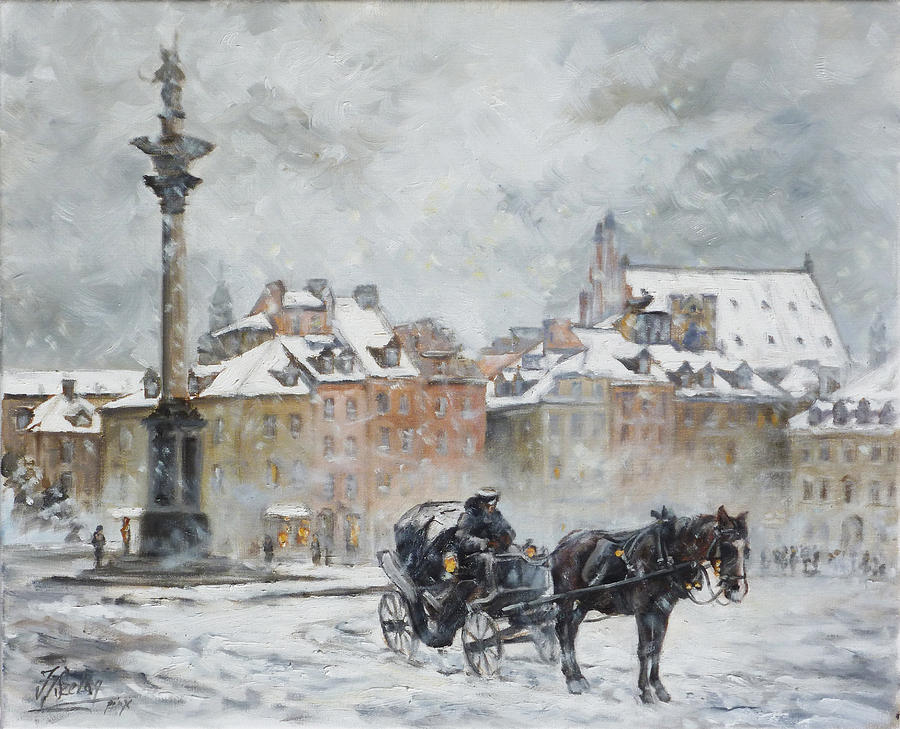 Warsaw - Old Town - Plac Zamkowy Painting by Irek Szelag - Pixels