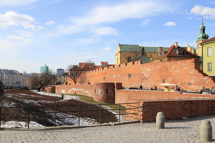 Warsaw old town wall and castle Photograph by Pejft