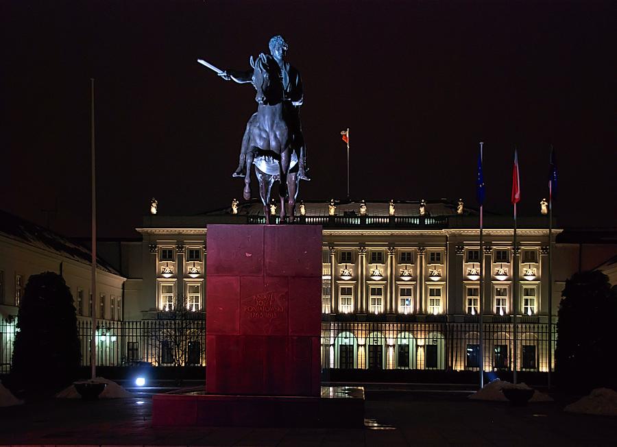 Warsaw Presidential Palace at Night Photograph by Steven Richman