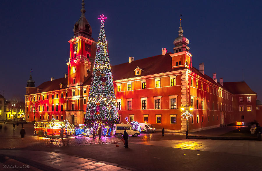Warsaw Royal Castle And Christmas Tree Photograph