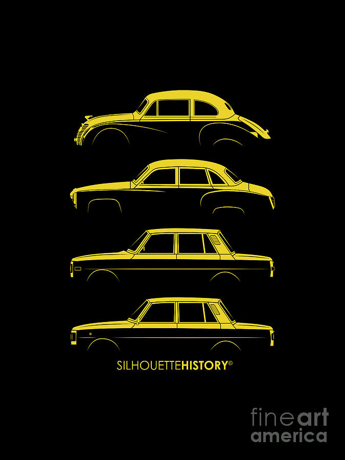 Car Digital Art - Wartburg SilhouetteHistory by Balazs Iker