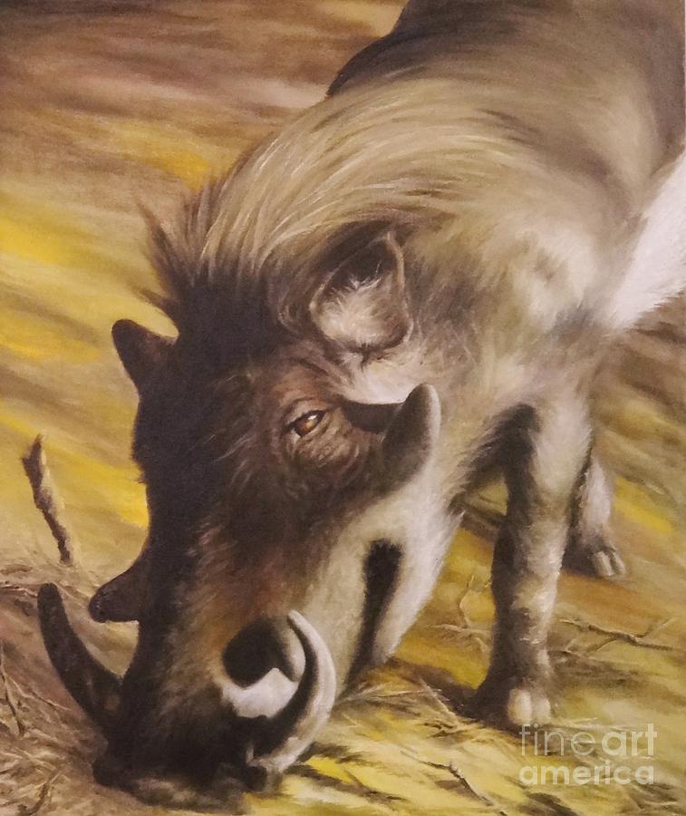 Animal Painting - Warthog by Michelle Scott