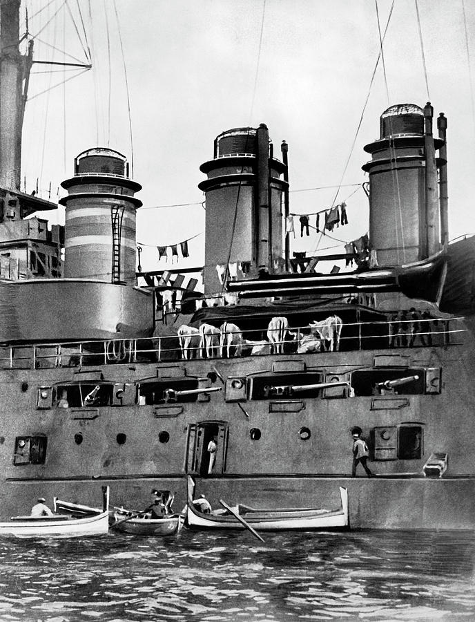 Wartime Battleship Domestics Photograph by Underwood Archives