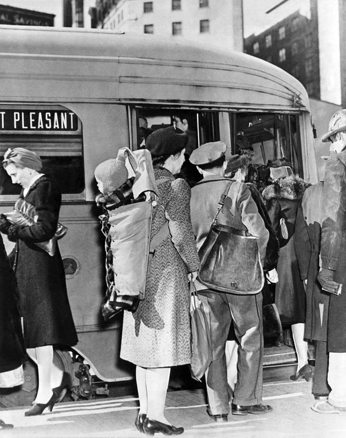 1940s Photograph - Wartime Modern Papoose by Underwood Archives 1940s Photograph - Wartime Modern Papoose by Underwood Archives