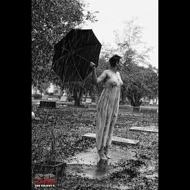 Umbrella Photograph - Wash Away The Pain With Actress by Sid Graves