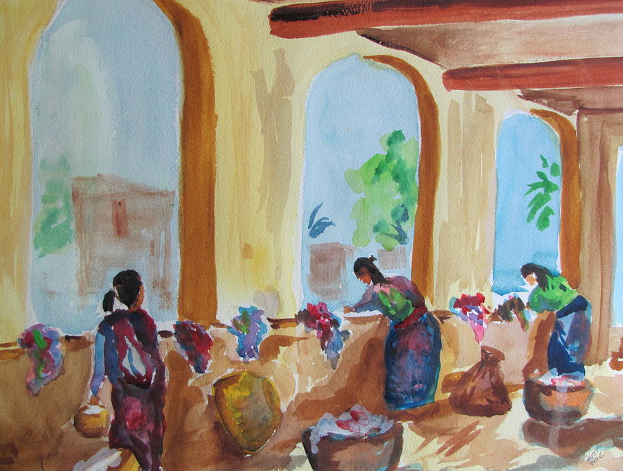 Mayan Painting - Wash Day in Antigua by Stewart Haile