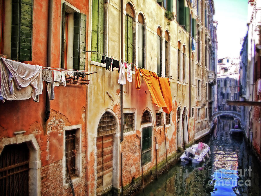 Wash day in Venice Photograph by Sylvia Cook