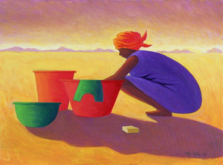 Washer Woman, 1999 Oil On Canvas Photograph by Tilly Willis