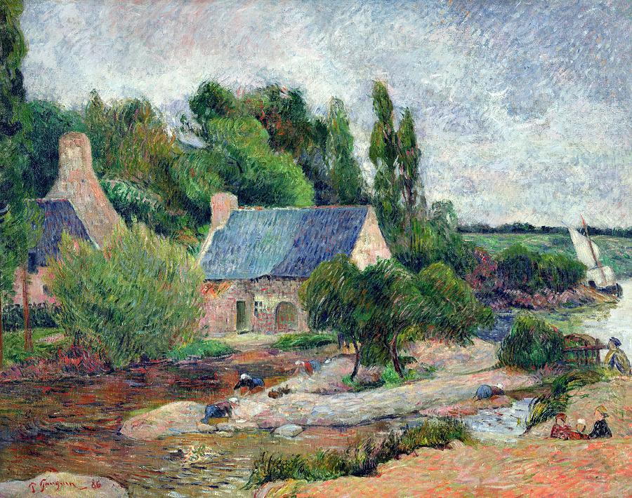 Washerwomen At Pont-aven, 1886 Oil On Canvas Photograph by Paul Gauguin