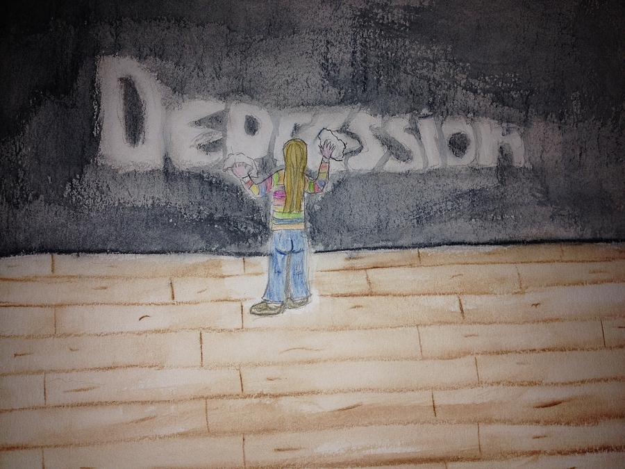 Depression Painting - Washing Away by Janice Sanborn