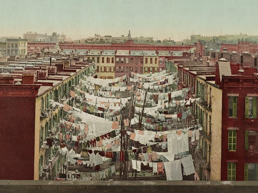 Washing Day In New York Photograph by Library Of Congress/science Photo Library