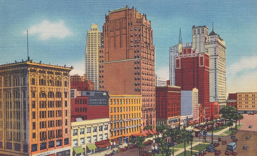 Washington Boulevard Ca. 1940 Digital Art by Detroit Souvenir Company ...