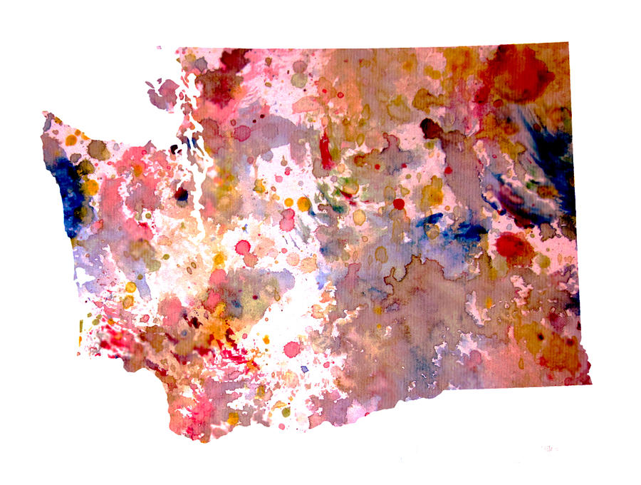 Map Digital Art - Washington by Brian Reaves