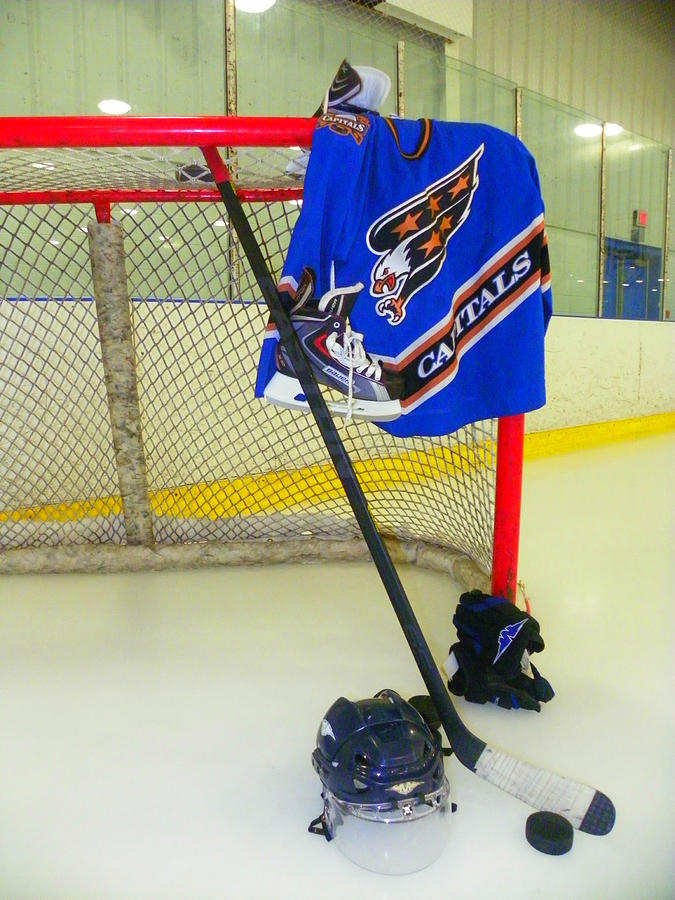 Hockey Photograph - Washington Capitals Blue Away Hockey Jersey by Lisa Wooten