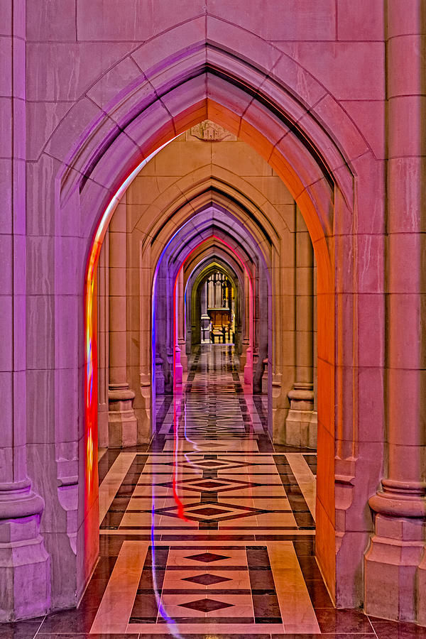 Washington Cathedral Light Show Photograph by Susan Candelario