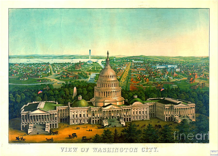 Washington City 1869 Photograph by Padre Art