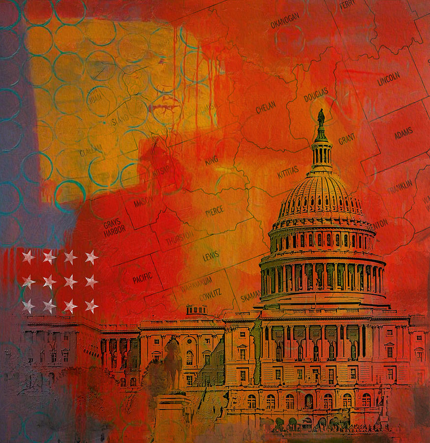 Washington City Collage Alternative Painting by Corporate Art Task Force