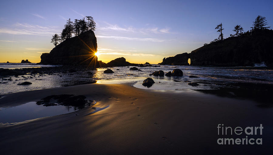 Washington Coast Evening Sunstar Tide Photograph by Mike Reid
