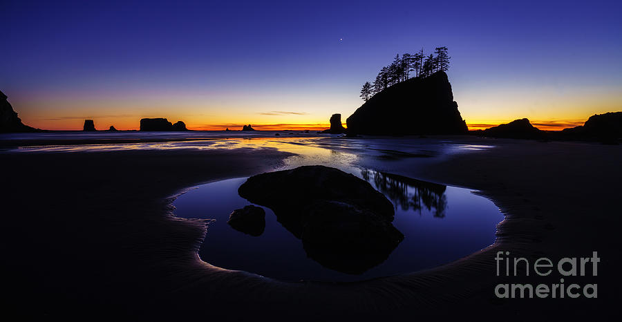 Washington Coast Sunset Pool of Radiance Photograph by Mike Reid