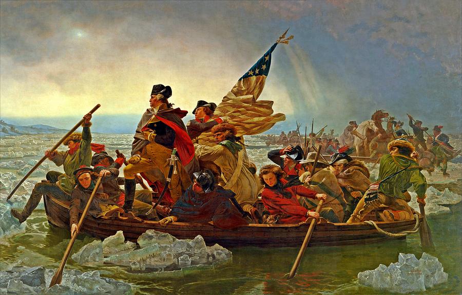 Washington Crossing The Delaware Emanuel Leutze 1851 Painting By Movie