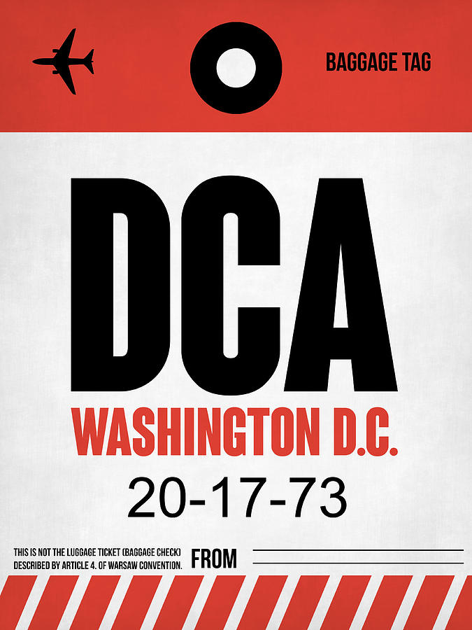 Washington D.c. Digital Art - Washington D.C. Airport Poster 1 by Naxart Studio