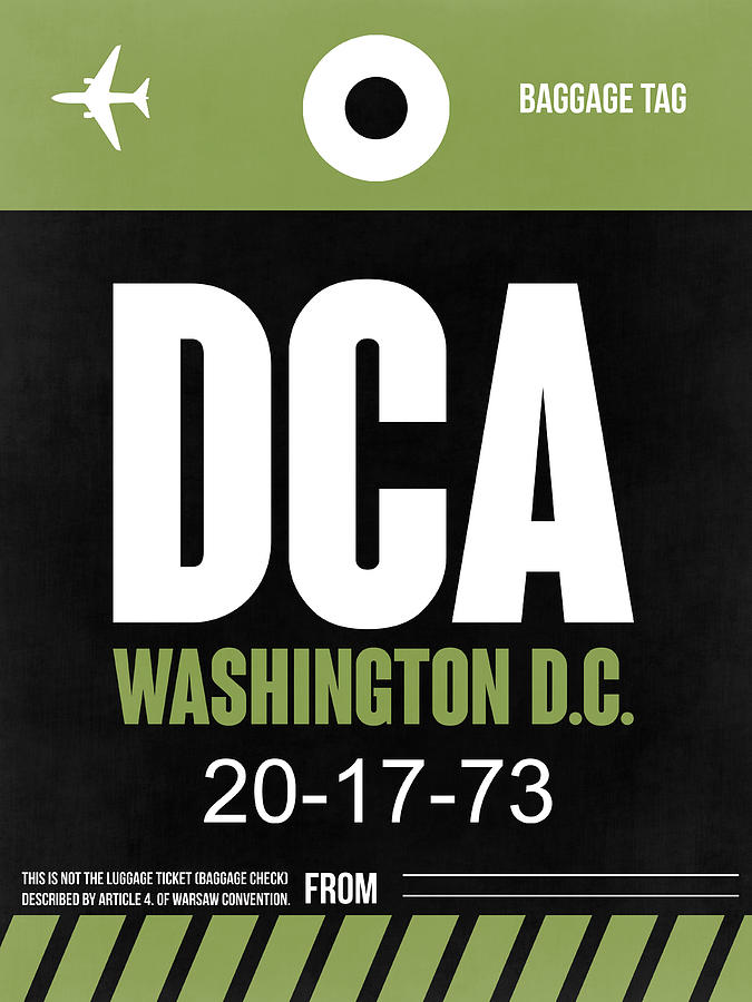 Washington D.c. Digital Art - Washington D.C. Airport Poster 2 by Naxart Studio