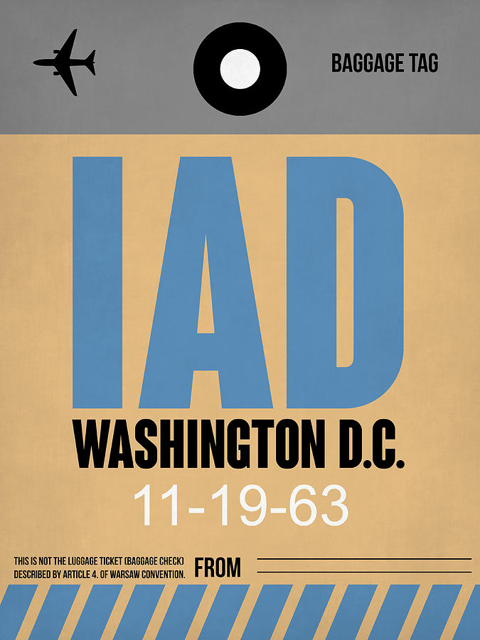 Washington D.c. Digital Art - Washington D.C. Airport Poster 3 by Naxart Studio