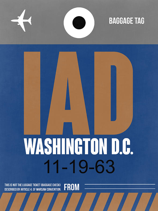 Washington D.C. Airport Poster 4 Digital Art by Naxart Studio