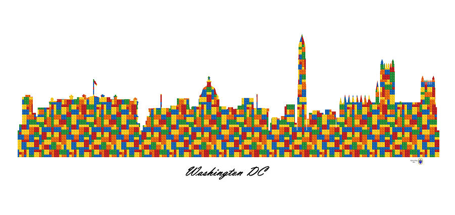 Washington Dc Building Blocks Skyline Digital Art