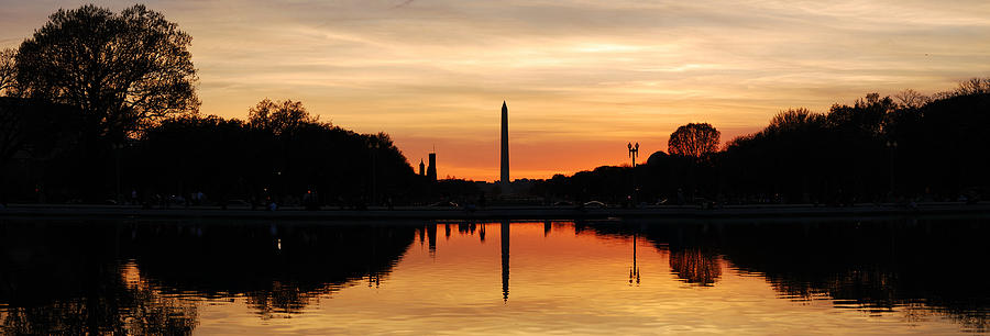 Washington DC silhouette panorama Photograph by Songquan Deng