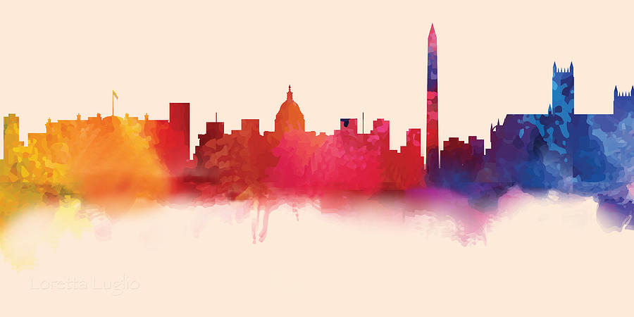Washington DC Skyline I Digital Art by Loretta Luglio