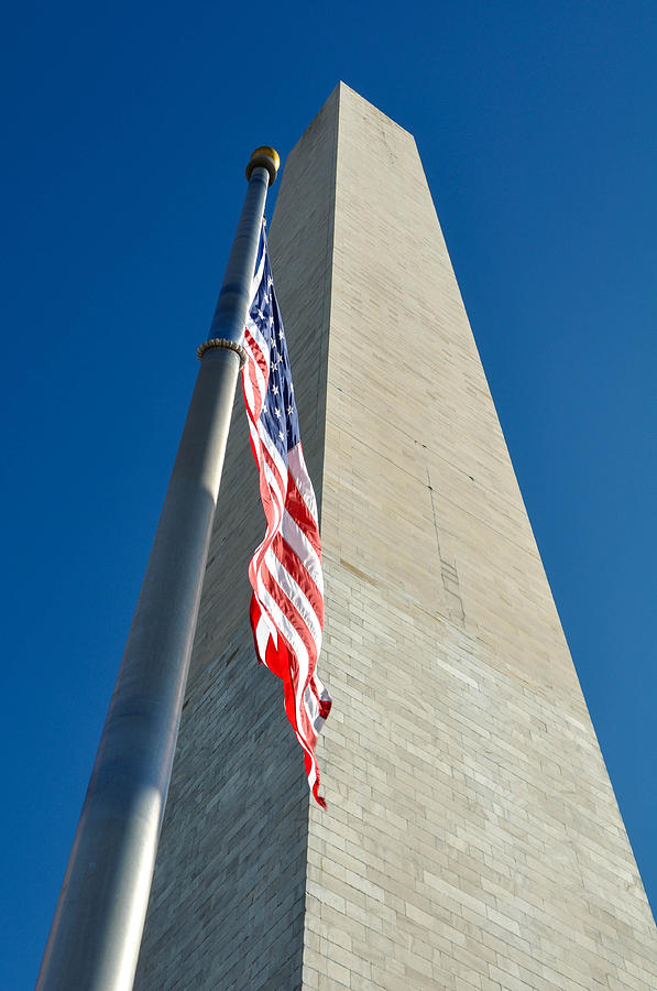 Washington Monument and American Flag Photograph by Brandon Bourdages ...