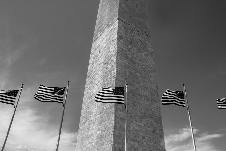 Washington Monument and Flags  Photograph by John McGraw
