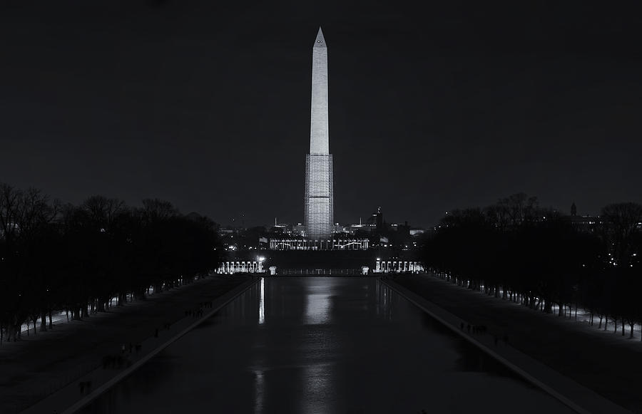 Washington Monument at Night Photograph by Joan Carroll