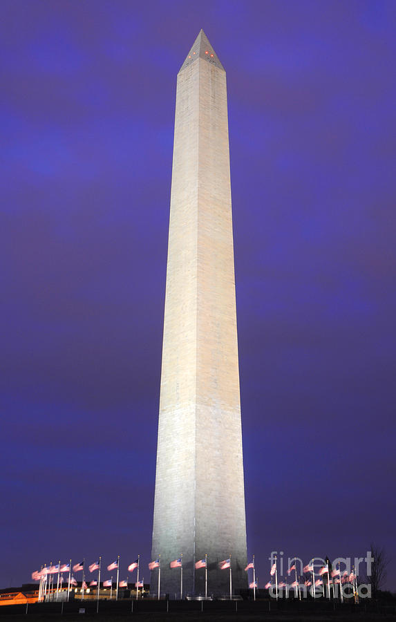 Washington Monument at Night on the National Mall Photograph by Gary Whitton