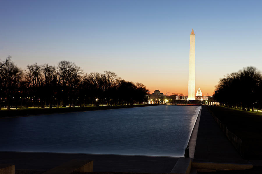 Washington Monument At Sunrise Photograph by Markhatfield