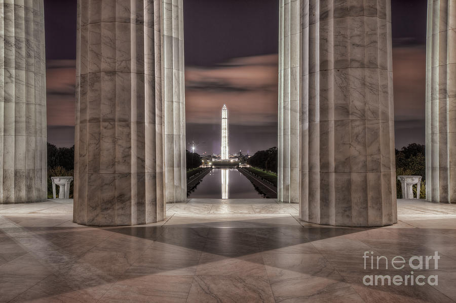 Washington Monument from Lincoln Memorial I Photograph by Clarence Holmes