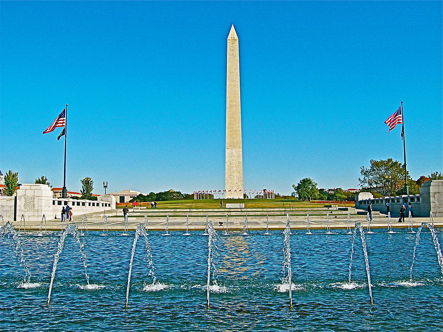 Washington Monument from World War II Memorial-Washington DC Photograph by Ruth Hager