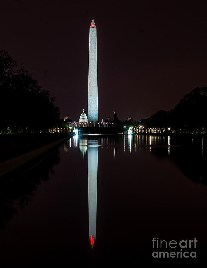 Washington Monument Nite Reflection Photograph by Nick Zelinsky Jr