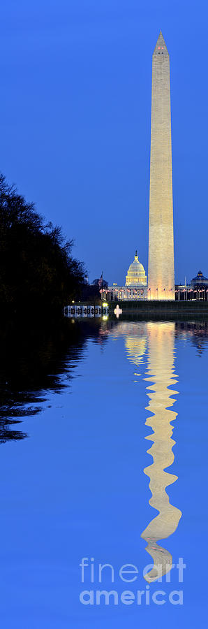 Washington Monument with US Capitol Reflection Photograph by Lane Erickson