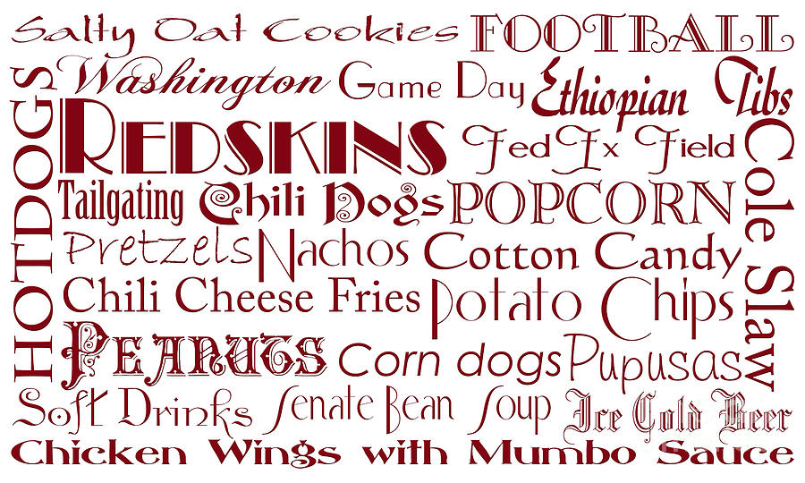 Washington Redskins Game Day Food 1 Digital Art by Andee Design