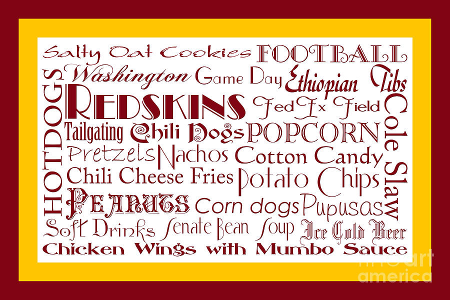 Washington Redskins Game Day Food 2 Digital Art by Andee Design