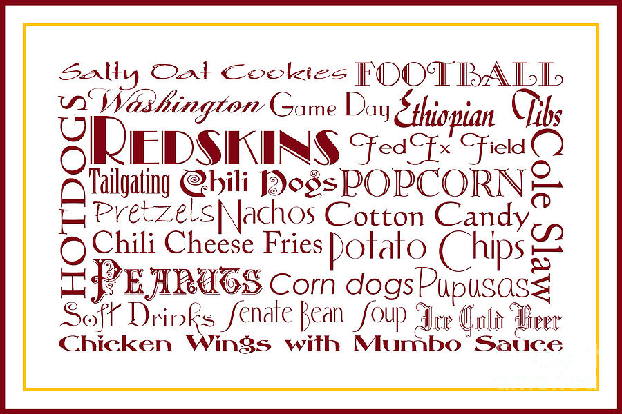Washington Redskins Game Day Food 3 Digital Art by Andee Design